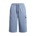 thumbnail image 5 of Capri Pants for Men Elastic Waist Drawstring Solid Color Multi-Pocket Sports Capris Casual Lounge Sleep, 5 of 5