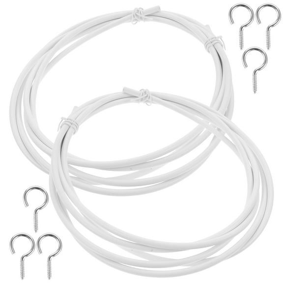 Flexible Curtain Wire for Hanging Window Curtains Room Dividers Made of PVC and Metal White
