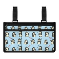 Jiueut Cartoon Penguin Wheelchair Side Bags for the Armrest Side Bag for Wheelchair Armrest for Women Easy to Install Wheelchair Side Pouches for Drinks and Glasses