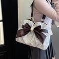 thumbnail image 6 of Btomtd Polka Dot Bow Tote Bag, Large Capacity Shoulder Handbag with Top Handle for Daily Commute, Crossbody Bags for Women, White, 6 of 8