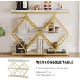 thumbnail image 3 of Industrial 3-Tier Entryway Table with Diamond-Shaped Metal Frame - Console Sofa Table with Open Shelves for Hallway & Foyer, 3 of 6