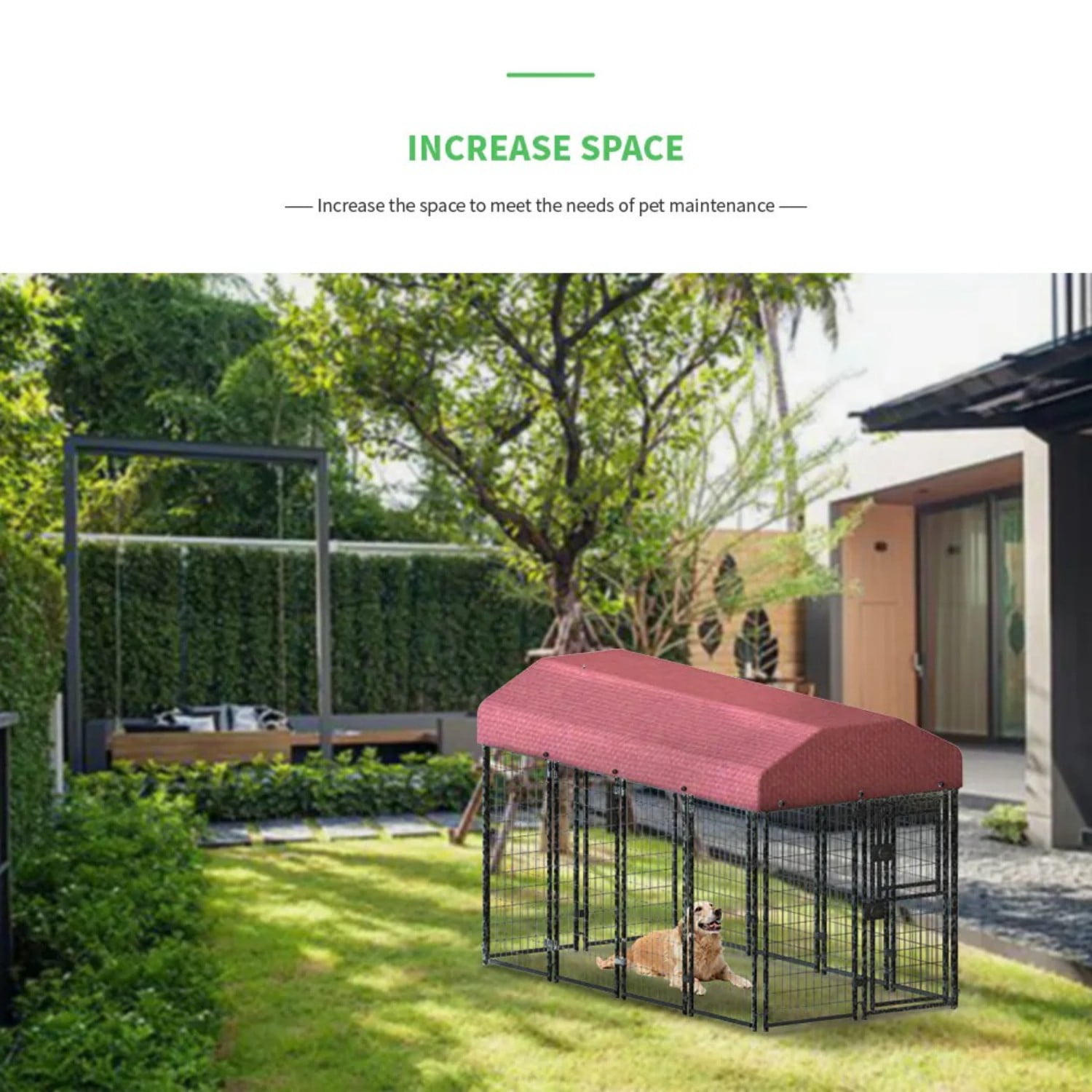 Chicken Coop Outdoor Run Pen 98"x50"x60", Metal Chicken Tractor Cage with Cover, Large Poultry Enclosure for Yard Ducks Rabbits Hens, Red