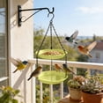 thumbnail image 5 of SCNOR Bird Feeder Double Layer Outdoor Hanging Plastic Yellow Wild Bird Feeder for Water & Feeding Weather Resistant Large Capacity for Garden Yard Patio, 5 of 6