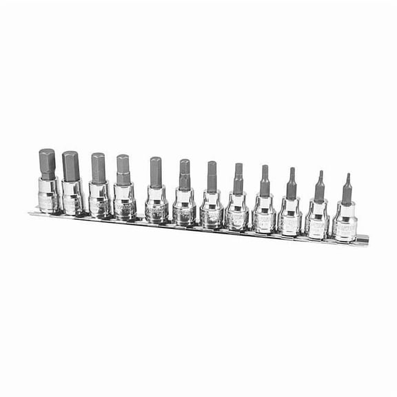 Westward 3/8" Drive Socket Bit Set, Metric, 12pcs 33HD80