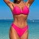 thumbnail image 4 of Trajes de Baño de Bikini de Mujer de Color Sólido Sexy de Moda Dividido con Pantalones, Nylon de Corte Alto para la Piscina de Playa Y las Vacaciones de Verano, 4 of 9