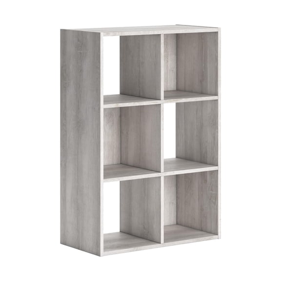 Bowery Hill Six Cube Engineered Wood Organizer in White Wash
