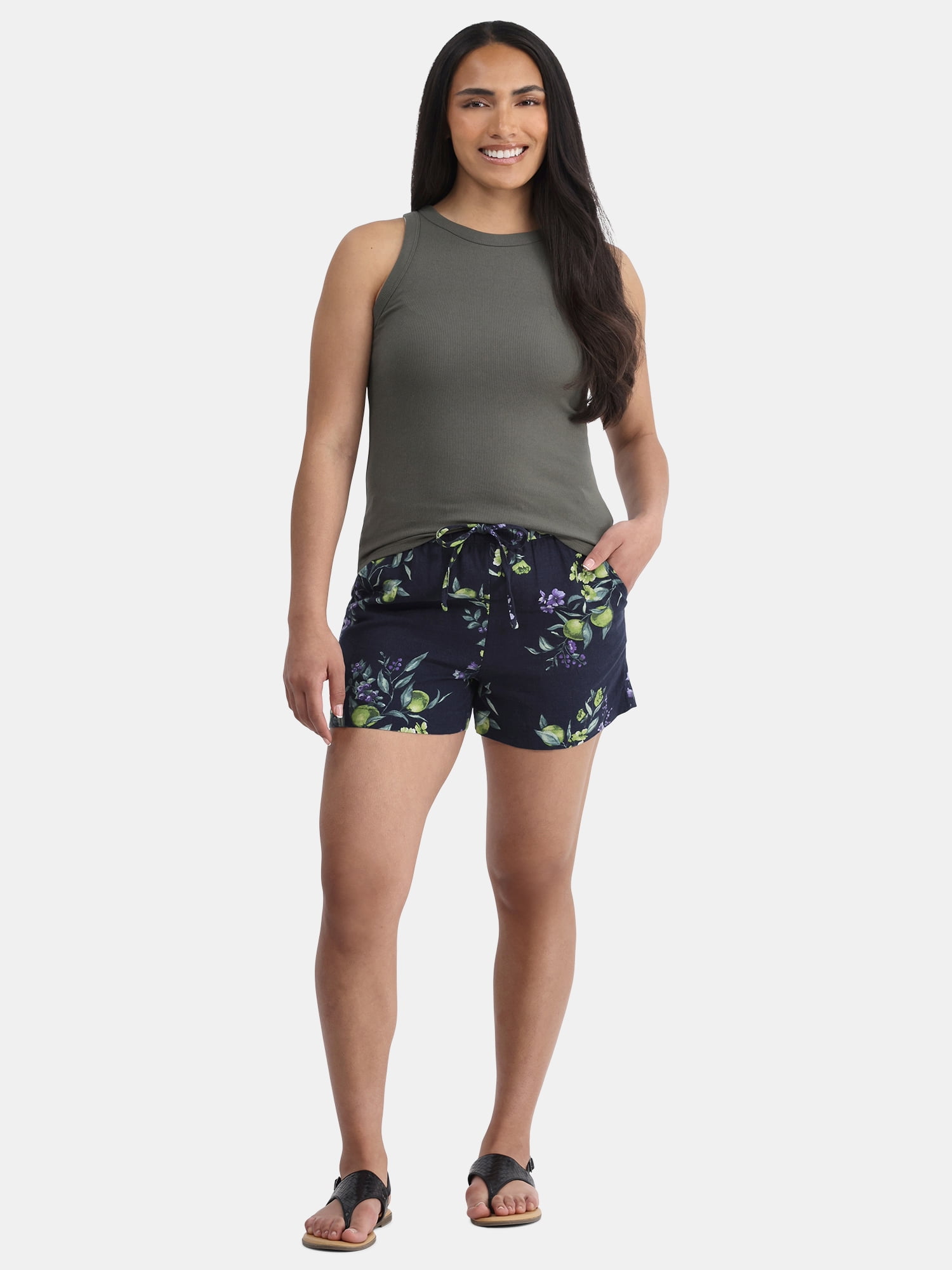 Time and Tru Women's High Neck Ribbed Tank Top, Sizes XS-XXXL