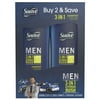 Suave Men Citrus Rush 3 in 1 Shampoo Conditioner Body Wash, 28 oz 2 Pack