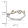 thumbnail image 2 of 14k White Gold Ring Gemstone Womens Citrine 0.21 ct 0.22 Diamond and Pear Curved, 2 of 3