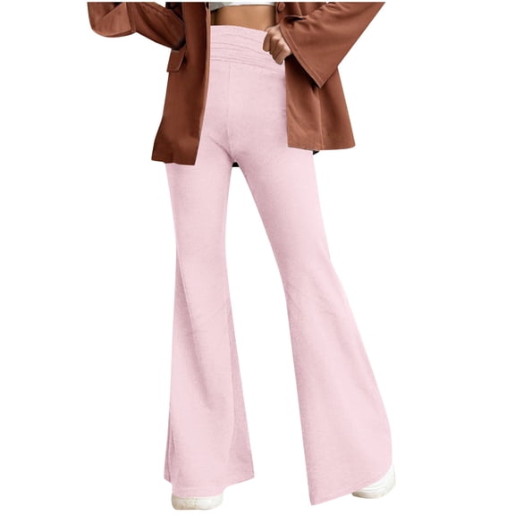 ATENAR Womens Long Pants, High Waist Yoga Long Pants Athletic Long Pants for Women Pink XL