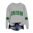 thumbnail image 3 of ☘ HCURIBAD Saint Patricks Day Outfit Women, St Day Print Sweatshirts Women Long Sleeve Crewneck Funny St. Outfit Oversized Irish Tops, Saint Patricks Day Shirt Gray S, 3 of 5