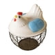thumbnail image 5 of Estuche organizador de cestas para huevos de gallina, suministros de cocina, cesta redonda para recoger huevos Cuadrícula azul y negra, 5 of 9