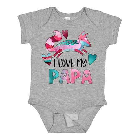 

Inktastic I Love My Papa Pink and Blue Fox with Hearts Gift Baby Boy or Baby Girl Bodysuit