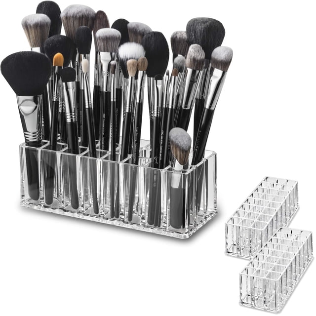 Organizador de brochas de maquillaje y belleza de Alegory Acrylic, 24 espacios