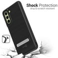 thumbnail image 6 of CoverON For Samsung Galaxy S21 FE Phone Case, Slim Metal Kickstand Rugged Dual Layer Cover, Black, 6 of 8