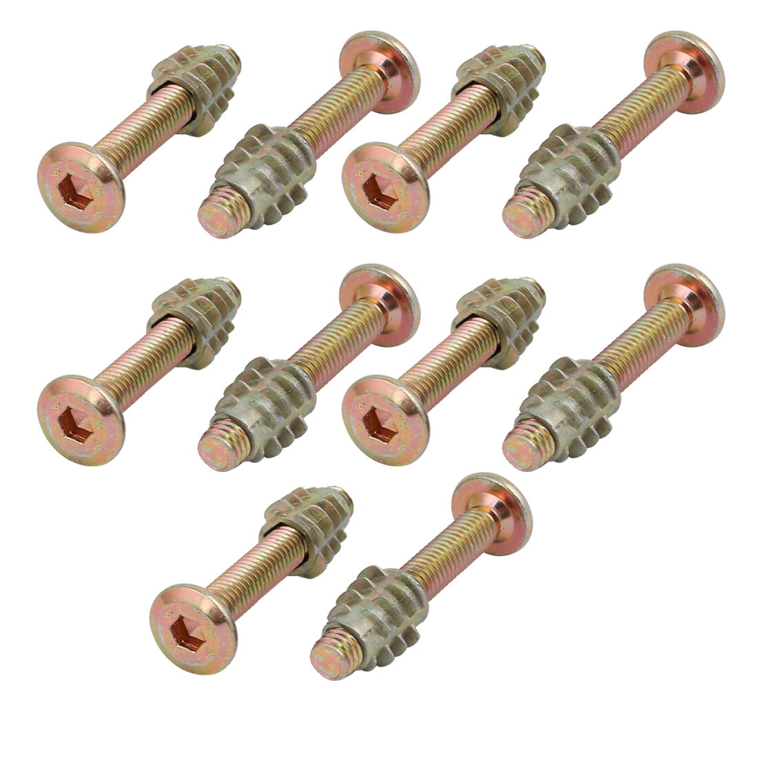 10pcs Wooded Furniture Connecting Fitting M6x20mm phillips Bolt w Insert Nut 