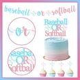 thumbnail image 5 of Baseball or Softball Gender Reveal Decorations for Boys or Girls with Baseball or Softball Banner Cake Cupcake Toppers Baseball or Bows Balloon for Baby Shower He or She Party Supplies, 5 of 6