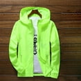thumbnail image 2 of Windbreaker Jackets for Men Lightweight Reflective Zipper Outdoor Hiking Cycling Sport Hooded Coat Green XXXL, 2 of 4
