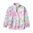 thumbnail image 4 of Uorisanigo Girls Half Zip Collar Sweatshirts Fall Winter Clothes Athletic Tops Oversized School Rainbow Newt Quarter Zipper Cropped Sweatshirt with Long Sleeve Pullover Sweaters, 4 of 7