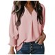 thumbnail image 1 of Vestido camisero holgado informal con cuello en V y mangas cortas para mujer - Mangas largas, estampado floral, mezcla de poliéster - Estilo para todas las estaciones, 1 of 5