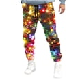 thumbnail image 2 of Handshe Men's Running Pants, Tapered Fit with Drawstring Waist, Breathable Workout Joggers for Gym Training, Outdoor Activities and Casual Wear, Festive Christmas Print Design, 2 of 5