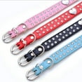 thumbnail image 4 of 2 row rhinestone shiny heart rivet leather dog strap dog collar for small size, 4 of 5