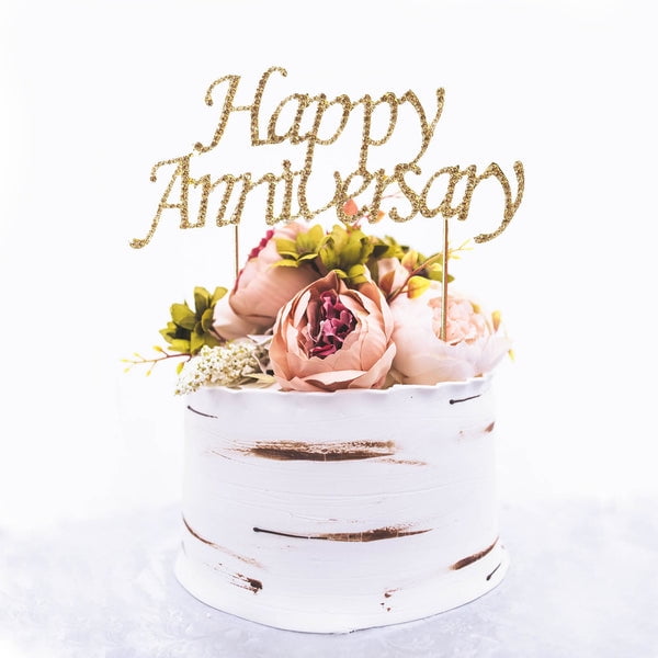 Rose Gold Mirror Acrylic Wedding Anniversary Cake Decorations Happy 25th Anniversary Cake Topper Baking Accessories Wedding Topper