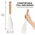 thumbnail image 4 of 2PCS Large Cooking Spoons for Serving, 12.2" Nonstick Silicone Spoonula with Wooden Handle, Heat Resistant Rubber Serving Spatula Spoon for Mixing, Baking, Scooping and Scraping Great for Stir Frying, 4 of 6