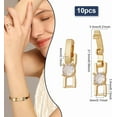 thumbnail image 2 of 10Pcs Fold Over Clasp 18K Gold Plated Brass Cubic Zirconia Extension Clasp Snap Lock Closure End Caps Watch Jewelry Clasp, 2 of 9