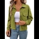 thumbnail image 1 of Chaquetas Informales de para Mujer, Chaquetas con Botones, Blusas de Larga de Moda para Otoño. Verde XXL, 1 of 7