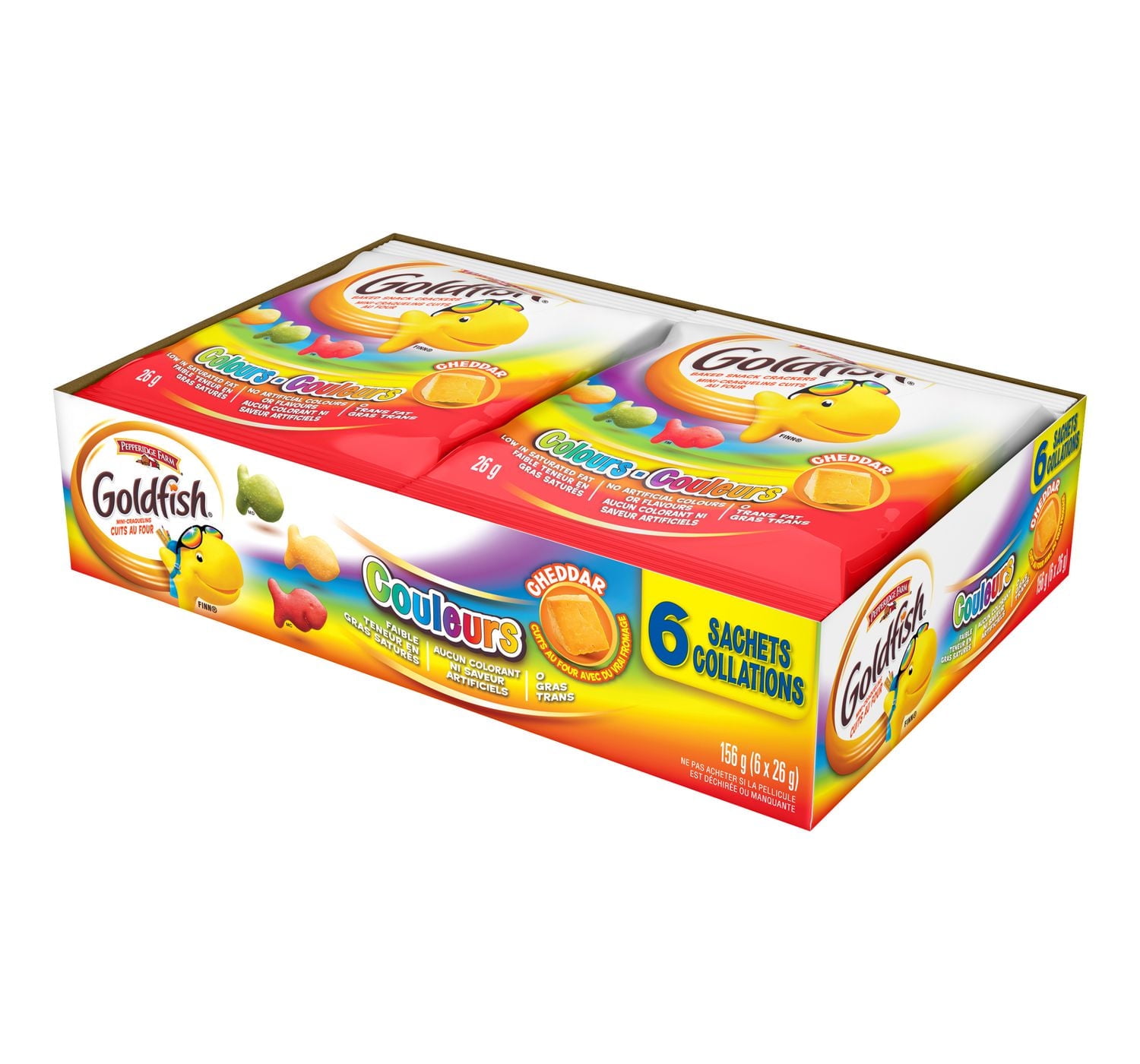 Goldfish Colours Crackers Snack Packs, (6 x 26g bags), Cheddar Crackers 6 * 26g
