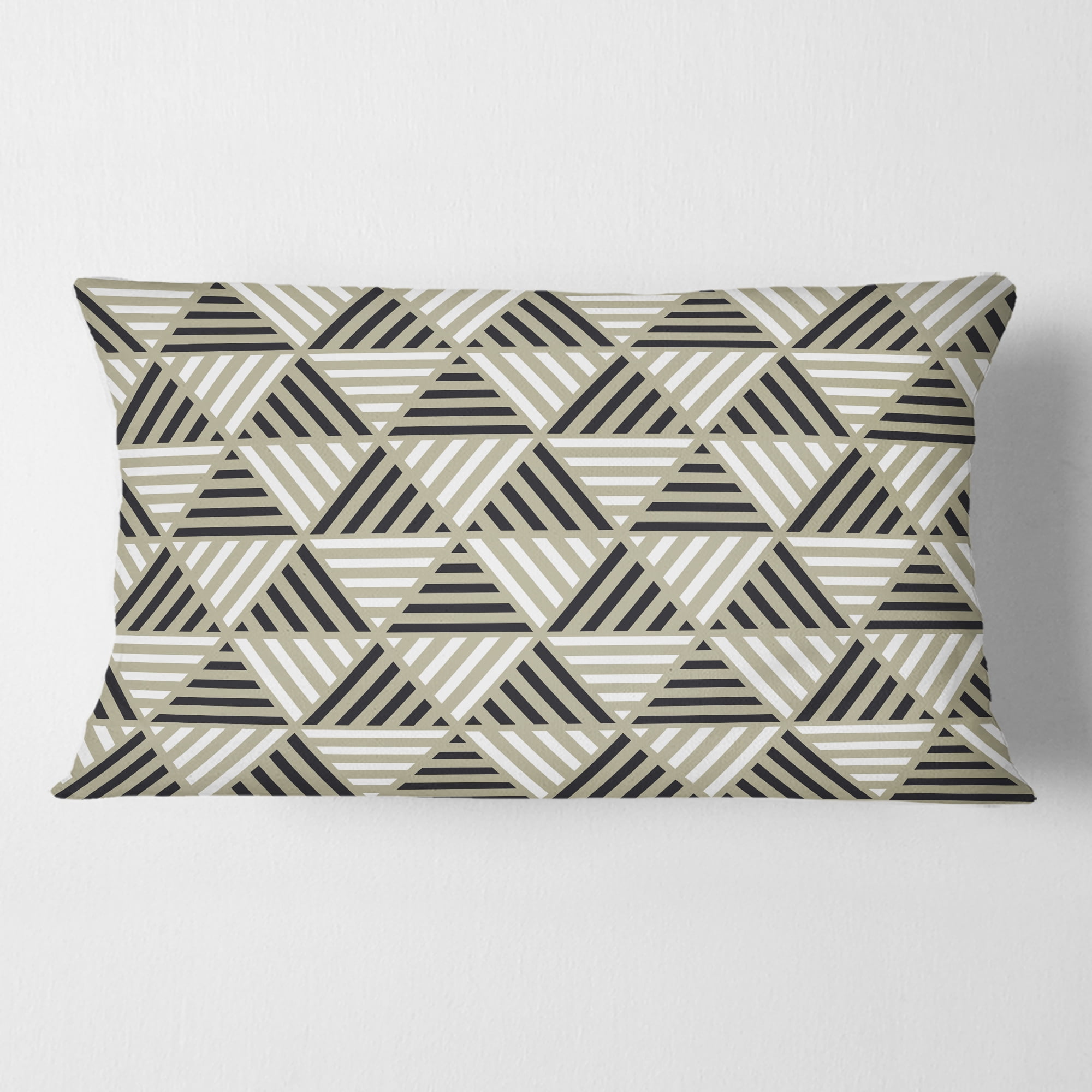 Designart Triangular Retro Design VIII' Mid-Century Modern Throw Pillow - 12x20