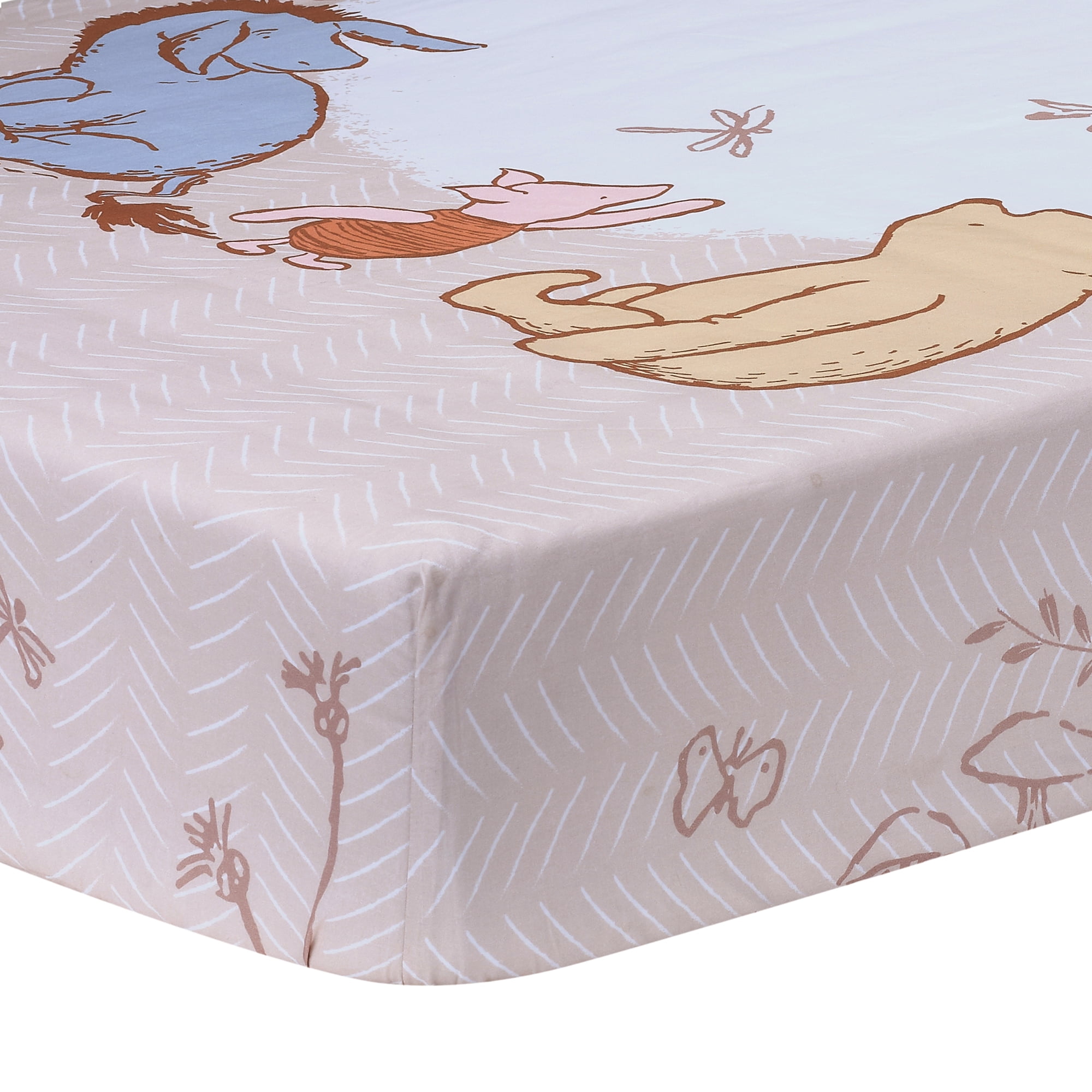 Lambs & Ivy Disney Baby Pooh Bear & Pals Photo Op Cotton Baby Fitted Crib Sheet
