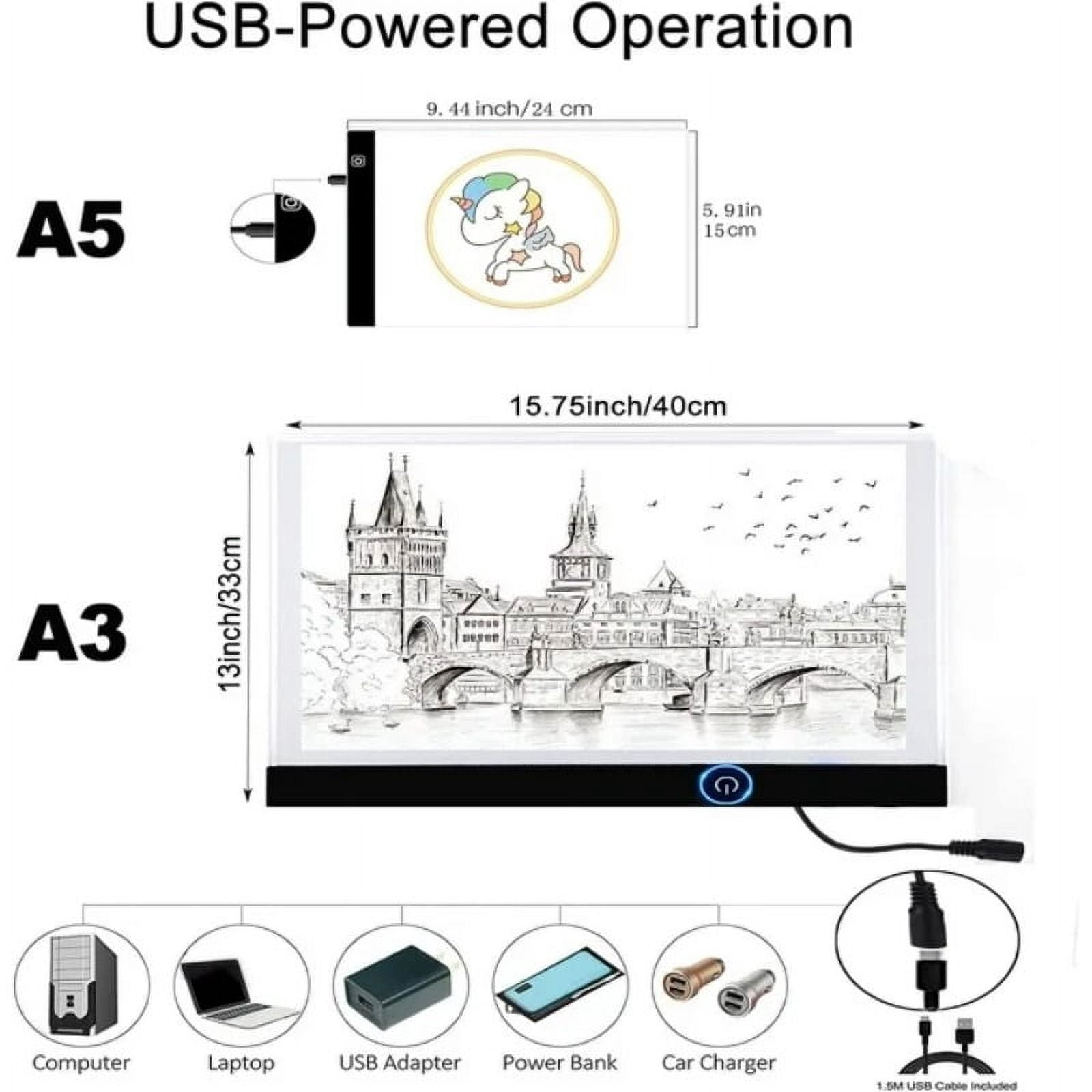 A3 Painting Light Pad Tracing White LED Artcraft Light Box Bright Pad for Sketching, Diamond Painting