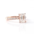 thumbnail image 4 of solitaire jewels Art Deco 3CT Emerald Moissanite Hidden Halo Engagement Ring For Women with 3D Pave Diamond Shank, 10K Rose Gold, 4 of 7