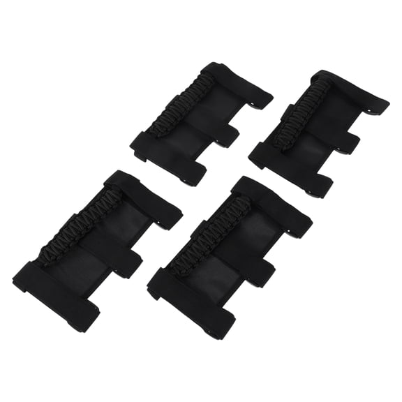 Roll Bar Grab Handles for Jeep Wrangler JK JKU JL JLU TJ LJ YJ CJ Sport 1955-2023 Grip Handle Holder Nylon Black 4 Pcs