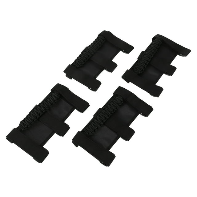 Mangos de agarre para barra de rodillo para Jeep Wrangler JK JKU JL JLU TJ LJ YJ CJ Sport 1955-2023, soporte de mango de nylon negro, 4 piezas