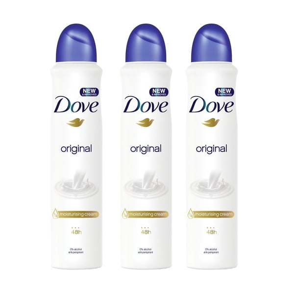 3 Pack Dove Original Antiperspirant Deodorant Dry Spray, 150ml (5.07 oz)