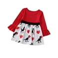 thumbnail image 4 of Valentine's Day Kids Baby Girl Dinosaur Love Print Tutu Dress Party Clothes, 4 of 5