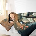 thumbnail image 3 of Feelyou Cute Ghost Bathtub Full Size Comforter Sets, Cartoon Gothic Halloween Bedding Comforter Set, Brown, Black Reversible, 3pcs, 1 Comforter and 2 Pillowcases, 3 of 7