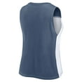 thumbnail image 3 of Women's Fanatics Navy/White Cleveland Guardians Color-Block Tank Top, 3 of 3