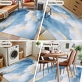thumbnail image 5 of Abstract Marble Texture Washable Area Rug 4x6 111 Golden Blue Gradient Low-Profile Large Area Rugs with Non Slip Backing Indoor Floor Carpet for Entrance Living Room Bedroom Home Office, 5 of 9