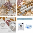 thumbnail image 4 of Geometric Flower Blackout Curtains for Bedroom/Living Room, Thermal Insulated Kitchen Curtains, Vintage Country Floral Orange Grey on Linen Grommet Darkening Window Treatment Drapes 52"x63"x2, 4 of 8