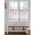 thumbnail image 2 of Pink Leaves 2 Panel Kitchen Curtains for Small Windows, Summer Botanical Bathroom Tier Curtain, Short Window Treatment for Bedroom/Living Room 55"x36", 2 of 6