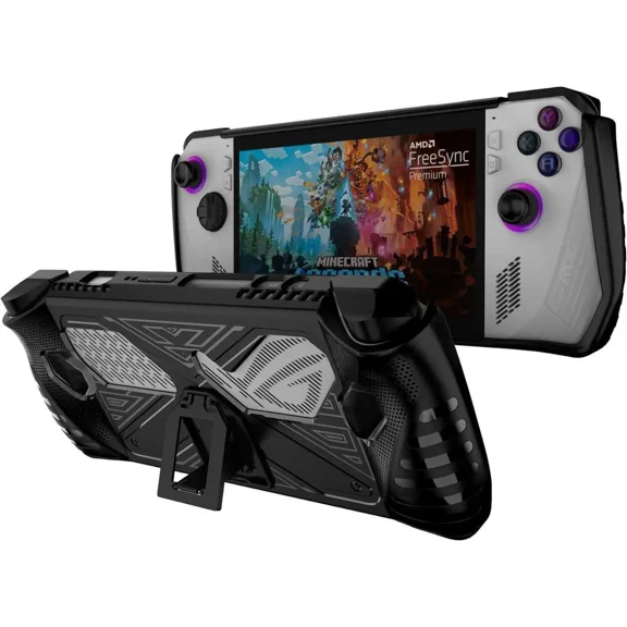 Protective Case with Foldable Kickstand for ASUS Rog Ally 2023 Release Full Body Soft TPU Handheld Game Console Drop-Proof Protector Case with Shockproof,Non-Slip,Anti-Collision