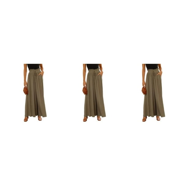 Sonducket Pantalones fluidos Amor de mujer: para cualquier ocasión Pantalones de estilo delgado Moda de mujer Lino verde M 1 Type1 NO1