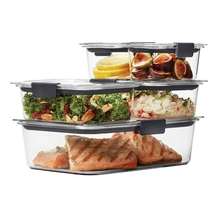 Rubbermaid Brilliance Leak-Proof Food Storage Containers with Airtight Lids, Set of 5 (10 Pieces Total) |BPA-Free & Stain Resistant