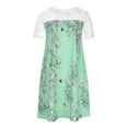 thumbnail image 4 of Vestido largo hasta la rodilla de manga corta informal con cuello redondo y estampado bohemio para mujer Fridja  bnh2065, 4 of 8