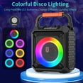 thumbnail image 3 of FanFun Portable Speaker, Stereo Sound Party Speaker with Microphone and Colorful Lights, 12H Playing Bluetooth Speaker for Home Outdoor and Travel, 3 of 12