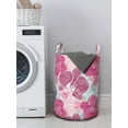 thumbnail image 3 of Floral Laundry Bag, Orchid Blossoms in Pink and Mint Shades and Grunge Effect Tropical Plant, Hamper Basket with Handles Drawstring Closure for Laundromats, 13" x 19", Multicolor, by Ambesonne, 3 of 4